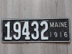 Kentekenplaat 1916 Maine USA Nummerplaat Nummerbord, Ophalen of Verzenden, Gebruikt, Auto's