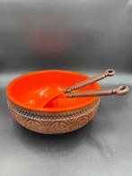 Retro Emsa Saladekom Jaren 70 + Bestek, Huis en Inrichting, Kunststof, Gebruikt, Schaal, Rond