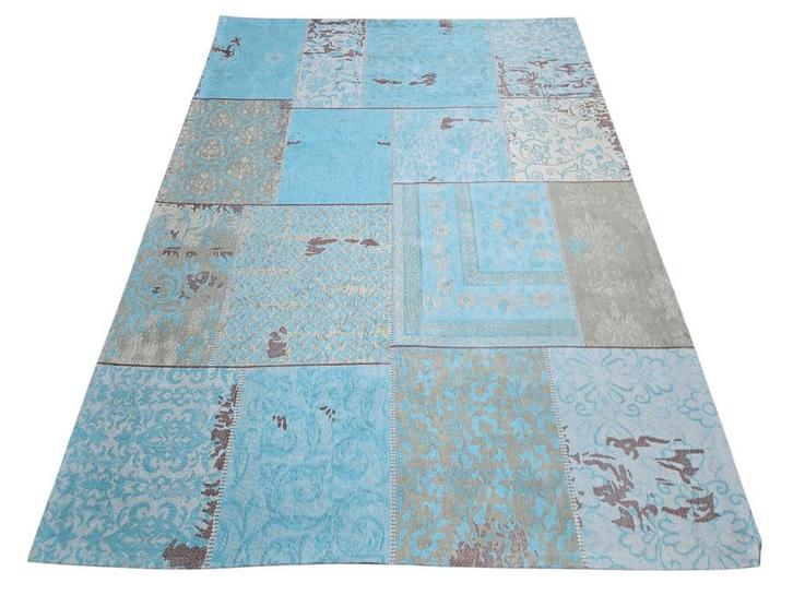 Vintage oosters floral Patchwork vloerkleed azure 169x237cm, Huis en Inrichting, Stoffering | Tapijten en Kleden, Zo goed als nieuw