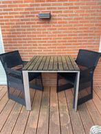 Twee tuinstoelen met tafeltje, Kunststof, Gebruikt, Tuinset, Eettafel