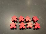 6 Carcassonne Meeples  - Rood, Een of twee spelers, Ophalen of Verzenden, Gebruikt, 999 Games b.v.