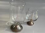 Borrelglas & Bierglas op zilver poot met Korenaar, Verzamelen, Glas en Borrelglaasjes, Ophalen of Verzenden, Gebruikt