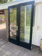 Set hardhouten openslaande deuren/tuindeuren, Doe-het-zelf en Verbouw, Deuren en Horren, Ophalen, Gebruikt, 80 tot 100 cm, 215 cm of meer