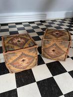 Twee Kelim poefs te koop, Ophalen, Minder dan 50 cm, Gebruikt, Vierkant