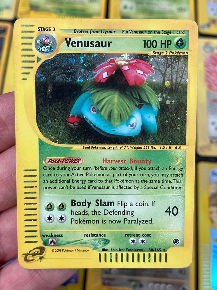 Pokémon Venusaur Holo #30 Expedition TCG Excellent, Hobby en Vrije tijd, Verzamelkaartspellen | Pokémon, Zo goed als nieuw, Losse kaart
