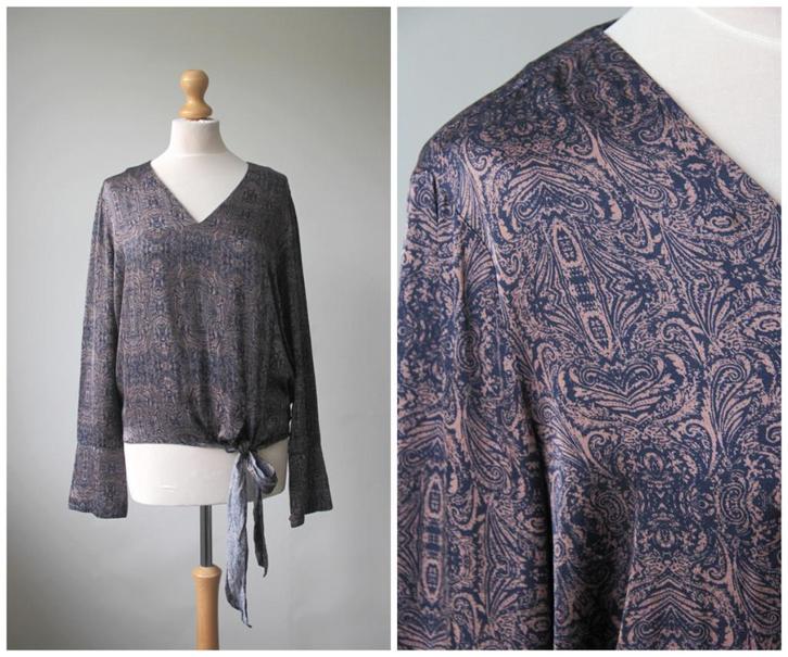Yaya - mooie blouse met glans / blauw / maat 38, Kleding | Dames, Blouses en Tunieken, Zo goed als nieuw, Maat 38/40 (M), Blauw