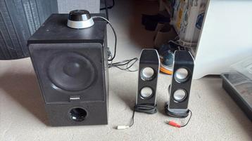 Prima speaker set met regelbare subwoofer beschikbaar voor biedingen