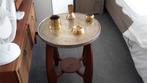VINTAGE ROOKTAFEL MET KOPEREN BLAD EN STEL, Ophalen, Gebruikt