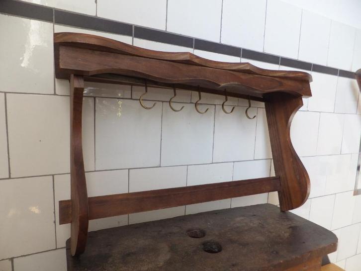 brocante keukenrekje vintage pannenrekje regaal Frankrijk, Antiek en Kunst, Curiosa en Brocante, Ophalen of Verzenden