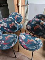 Set van 4 Eetkamerstoelen met tropisch bladmotief, Huis en Inrichting, Ophalen, Gebruikt, Overige kleuren, Vier