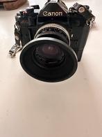 Canon A-1 + Power Winder + 28mm Lens – Niet Getest, Audio, Tv en Foto, Fotocamera's Analoog, Ophalen, Niet werkend, Spiegelreflex