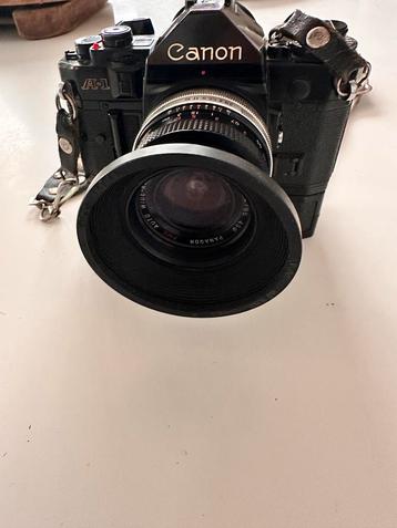 Canon A-1 + Power Winder + 28mm Lens – Niet Getest beschikbaar voor biedingen