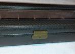 Juwelendoos horlogedoos vintage zwart krokodillen patroon, Verzenden, Nieuw, Zwart, Hardcase
