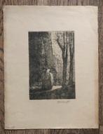 Ets: 2 figuren in bos, Ophalen of Verzenden