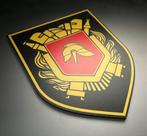 BRANDWEER    wapen schildje 3mm Alluminium 12x9 cm. logo, Ophalen of Verzenden, Zo goed als nieuw, Motoren