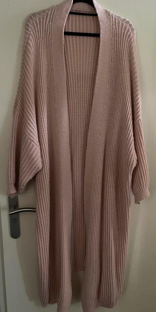 Lang roze vest met vleermuismouwen - one size, Kleding | Dames, Truien en Vesten, Gedragen, Maat 42/44 (L), Roze, Ophalen of Verzenden