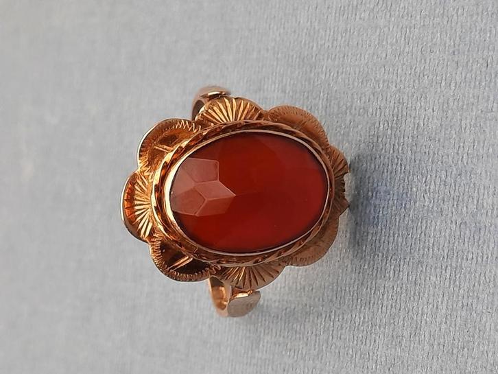 14 kt gouden antieke ring., Sieraden, Tassen en Uiterlijk, Antieke sieraden, Goud, Ophalen of Verzenden