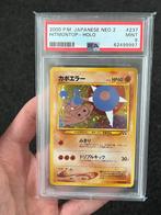 Pokémon PSA 9 Japanse Hitmontop #237 Neo 2, Ophalen of Verzenden, Zo goed als nieuw, Losse kaart, Foil