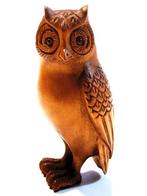 Hardhouten Netsuke van een uil Japan, Verzamelen, Dierenverzamelingen, Nieuw, Vogel, Ophalen of Verzenden, Beeldje of Figuurtje