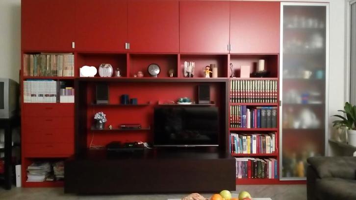 wandmeubel Molteni, Huis en Inrichting, Kasten | Wandmeubels, Gebruikt, 200 cm of meer, 300 cm of meer, 25 tot 50 cm, Met lade(s)