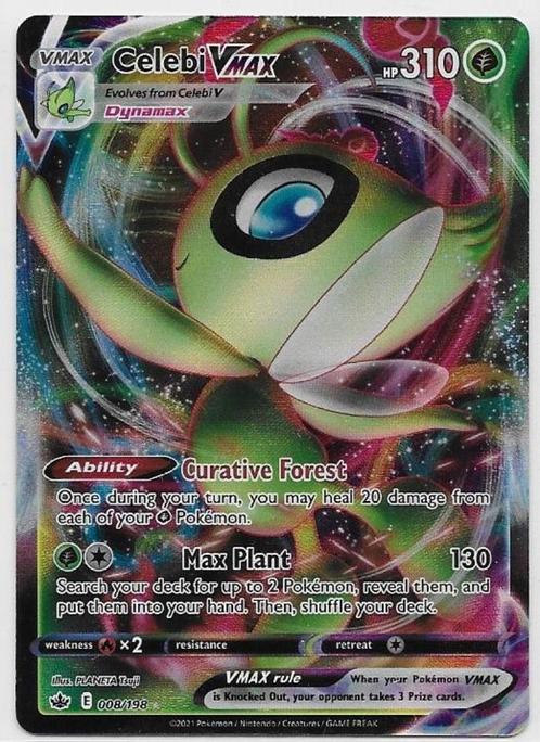 Chilling Reign,  Celebi [vmax] 8/198, Hobby en Vrije tijd, Verzamelkaartspellen | Pokémon, Nieuw, Losse kaart, Verzenden