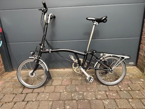 Brompton (6 versnellingen, rack, mid stuur) met factuur, Fietsen en Brommers, Fietsen | Vouwfietsen, Gebruikt, Brompton, 16 tot 18 inch