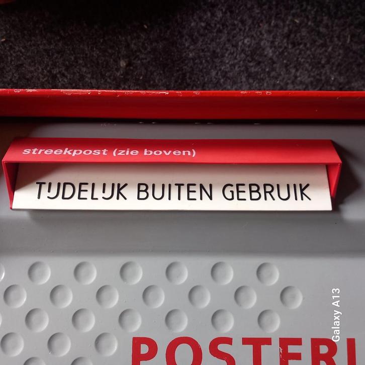 Aangeboden bordje "tijdelijk buiten bedrijf " ptt posterijen, Tuin en Terras, Brievenbussen, Zo goed als nieuw, Ophalen of Verzenden