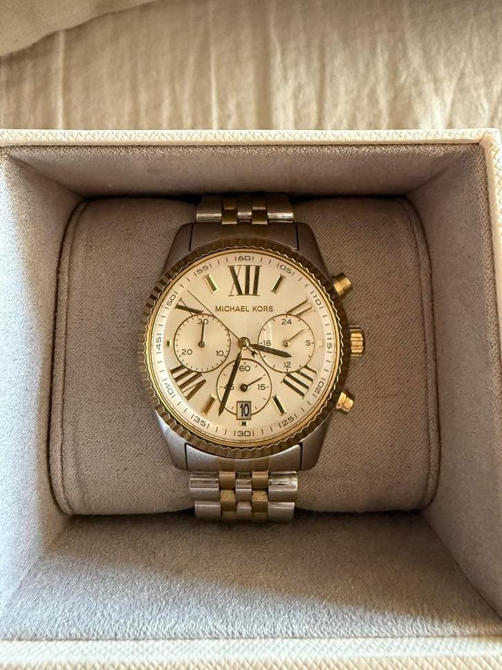 Michael Kors Lexington dames horloge, Sieraden, Tassen en Uiterlijk, Horloges | Dames, Zo goed als nieuw, Overige merken, Staal