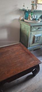 Houten salontafel, opiumtafel., Huis en Inrichting, Ophalen, Gebruikt, 50 tot 100 cm, Vierkant