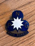 Vintage padvindsters insigne NPG “Wees Bereid”, Verzamelen, Scouting, Ophalen of Verzenden, Gebruikt