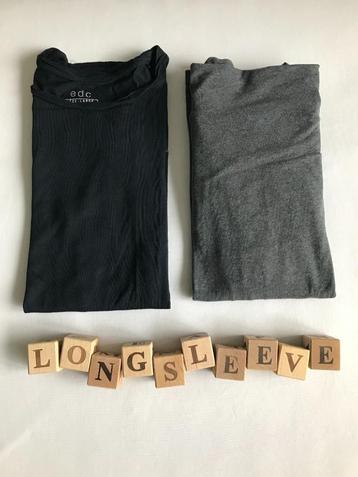 Mooi Esprit: Longsleeve col Shirt - maat: L grijs gemêleerd beschikbaar voor biedingen