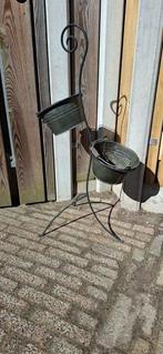 2  bloempotten op een mooie standaard, Ophalen, Gebruikt, Minder dan 30 cm, Minder dan 60 cm