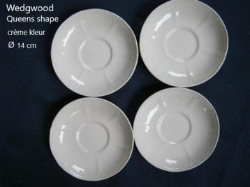 Wedgwood Queens Shape schoteltjes, 4 schotels, crème kleur beschikbaar voor biedingen