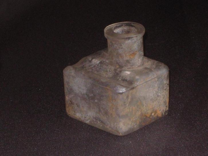 Victorian Inktpotje Iriserend Ca.1900 Bodemvondst, Antiek en Kunst, Antiek | Glas en Kristal, Ophalen