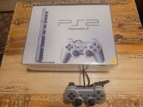 PlayStation 2 Satin Silver - Compleet in doos + 30 games, Spelcomputers en Games, Spelcomputers | Sony PlayStation 2, Zo goed als nieuw