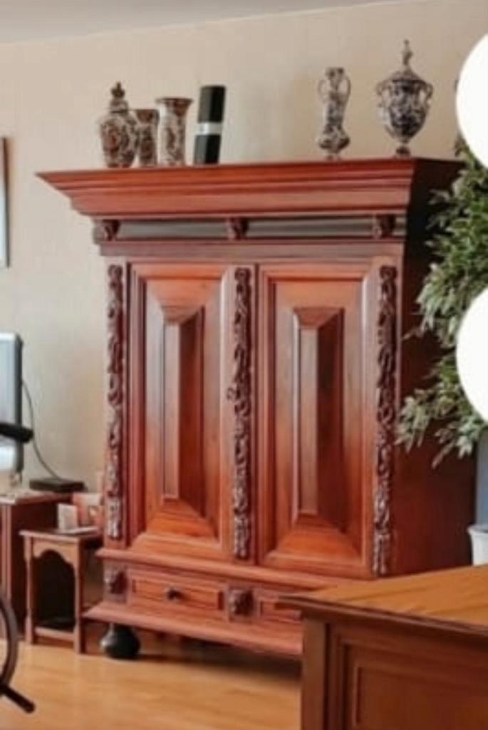 GRATIS Hollandse kast, boekenkast, kunststof schuifdeur, Antiek en Kunst, Antiek | Meubels | Kasten, Ophalen