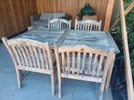 Teakhouten Tuinset met 4 Stoelen, Ophalen, 4 zitplaatsen, Gebruikt, Teakhout