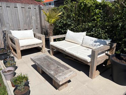 Loungeset teakhout Ibiza outdoor met kussens, Tuin en Terras, Tuinsets en Loungesets, Gebruikt, Teakhout, Stoel, Ophalen