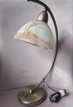 Elegante Tafellamp met Glazen Kap, Ophalen of Verzenden, Gebruikt, Glas, Minder dan 50 cm