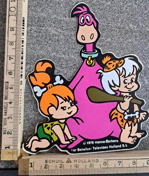 Vintage sticker The Flintstones Pebbles Bam-Bam Dino strip, Verzamelen, Stickers, Zo goed als nieuw, Overige typen, Ophalen of Verzenden