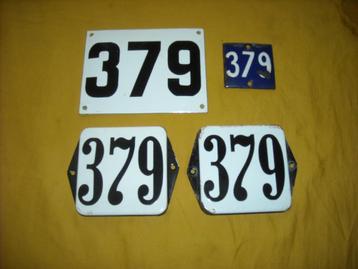 oud emaille huisnummer 379 ook 380 381 382 383 384 385 386 7 beschikbaar voor biedingen