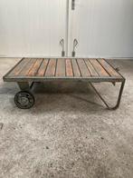 Industriële trolley salontafel, Ophalen, 100 tot 150 cm, 50 tot 100 cm, Zo goed als nieuw