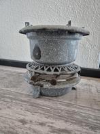 Te koop: Vintage petroleumstel - Grijs / metaal, Antiek en Kunst, Antiek | Emaille, Ophalen of Verzenden