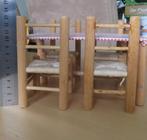 Barbie Eetkamerset - Tafel en Gevlochten Biezen Stoelen, Ophalen, Gebruikt, Barbie