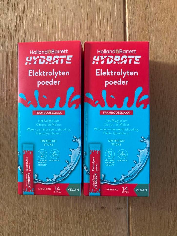 Holland & Barrett Elektrolyten Poeder - Framboos, Sport en Fitness, Fitnessmaterialen, Nieuw, Overige typen, Ophalen of Verzenden
