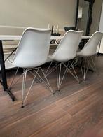 Eetkamerstoel (4x), Ophalen, Kunststof, Gebruikt, Wit