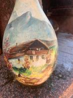 Vintage hand geschilderde fles, Antiek en Kunst, Antiek | Keramiek en Aardewerk, Ophalen of Verzenden