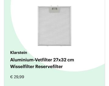 Klarstein Vetfilter 27x32 cm - Nieuw beschikbaar voor biedingen