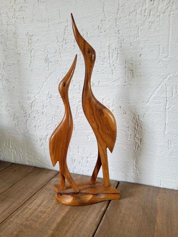Houten Reigers, Jaren 60, 31 cm beschikbaar voor biedingen