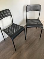 2 zwarte kunstof stoelen bureaustoel eetkamerstoel, Ophalen, Zo goed als nieuw, Zwart, Eén